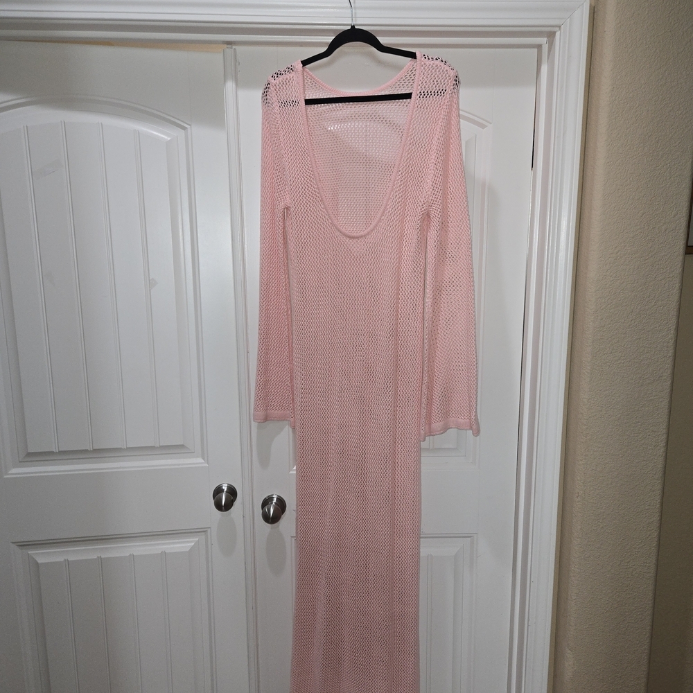 No Name Pink Knit Dress  with Scoop neck kin the back Size XL